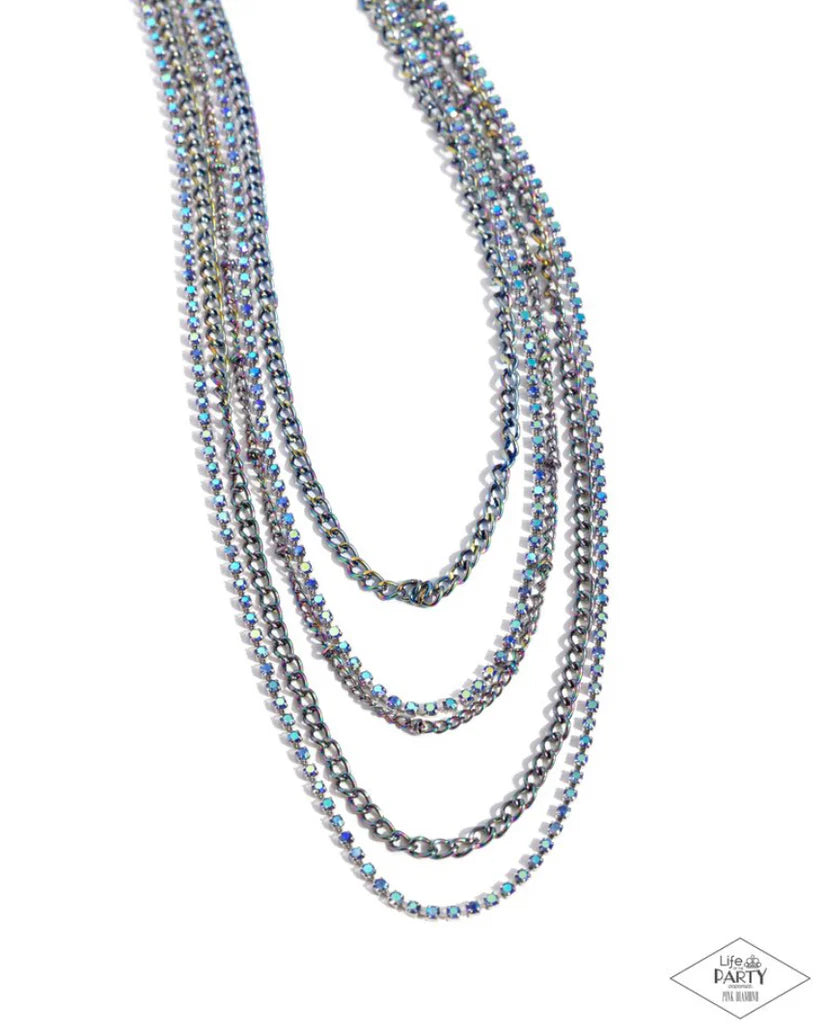 Dangerously Demure - Multi Necklace - Pink Diamond