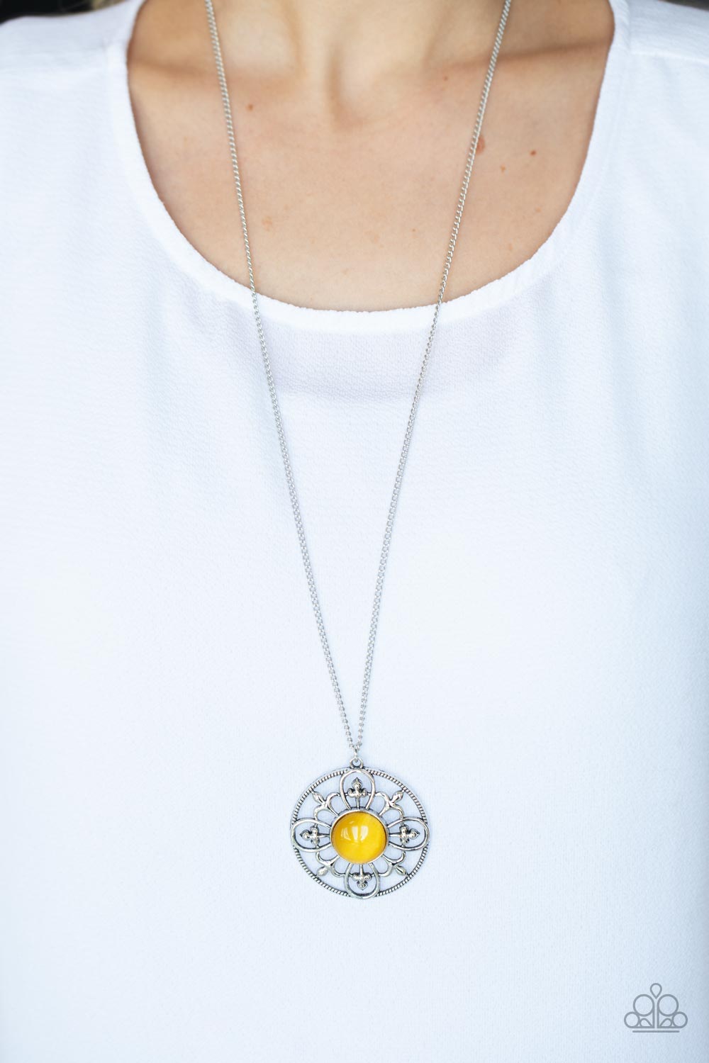 Celestial Compass - Yellow Necklace