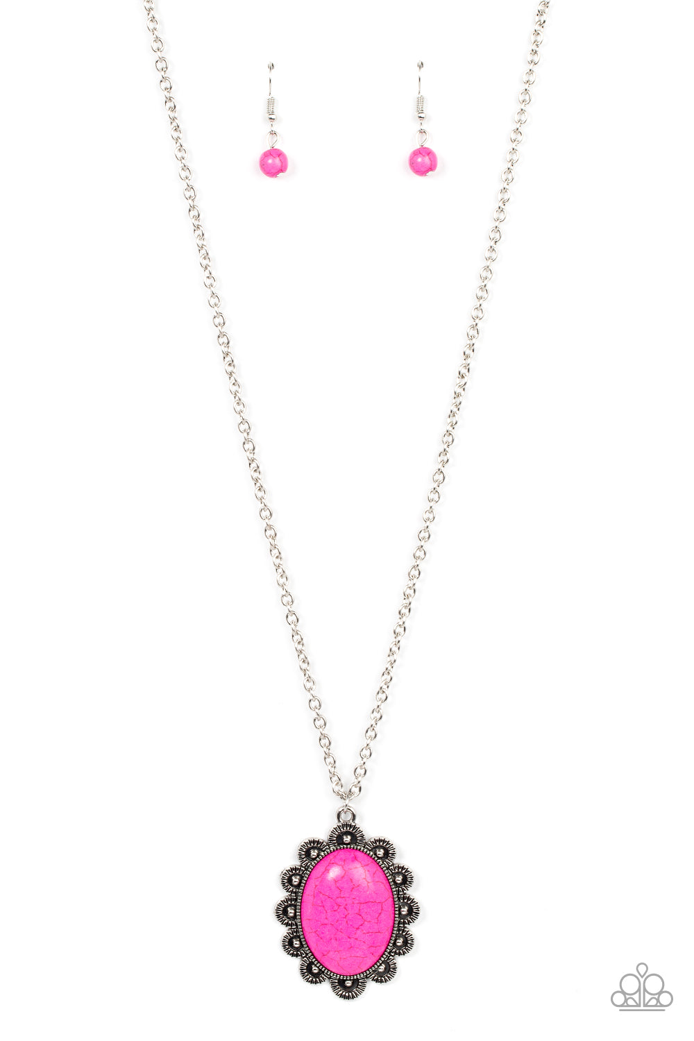 Daisy Dotted Deserts - Pink Necklace