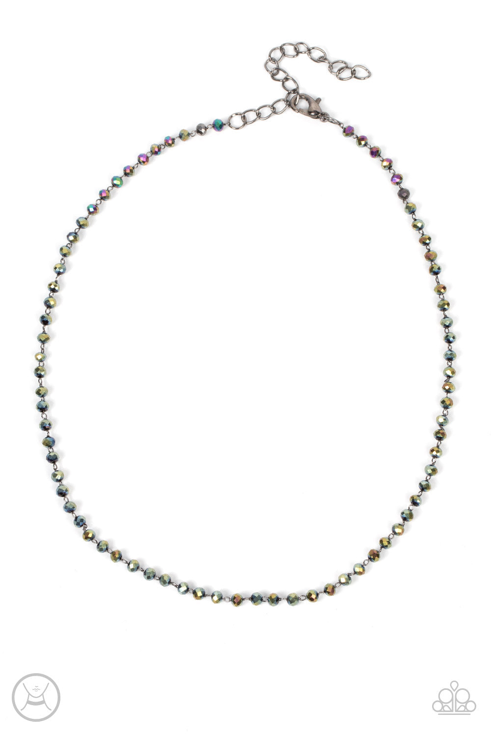 MINI MVP - MULTI OIL SPILL BEAD CHOKER NECKLACE - PAPARAZZI