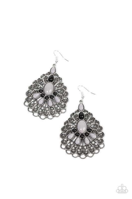 Peacock Prance - Silver Earrings