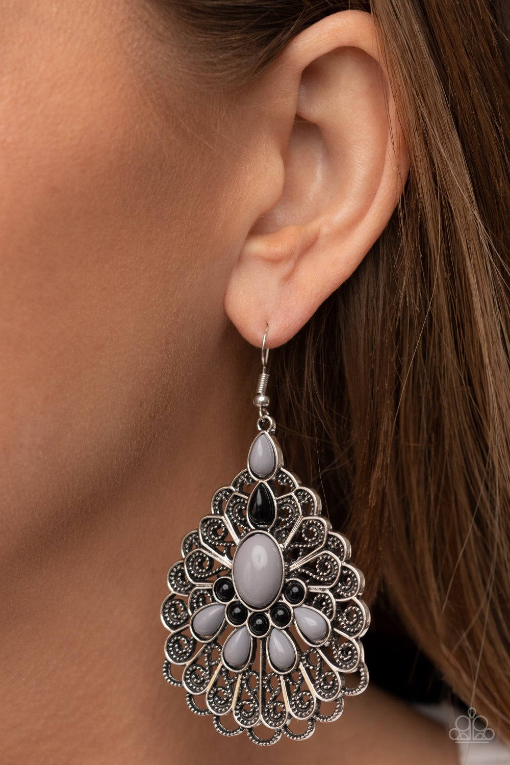 Peacock Prance - Silver Earrings