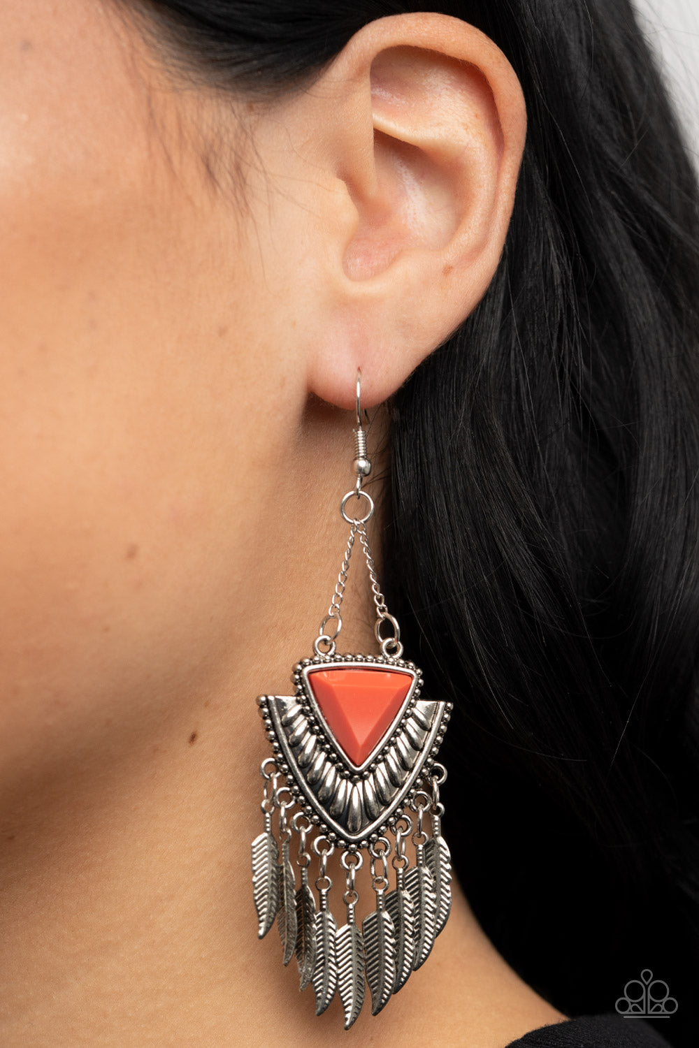 Shady Oasis - Orange Earrings