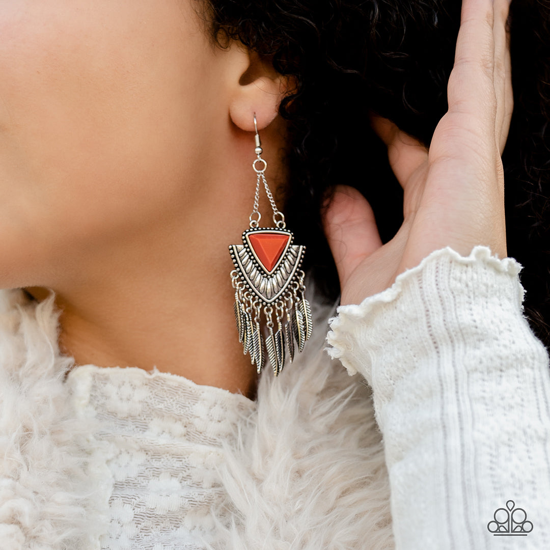 Shady Oasis - Orange Earrings
