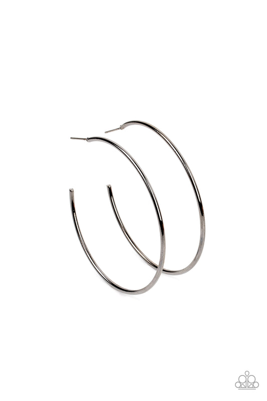 Can I Get a HOOP HOOP - Black Earrings