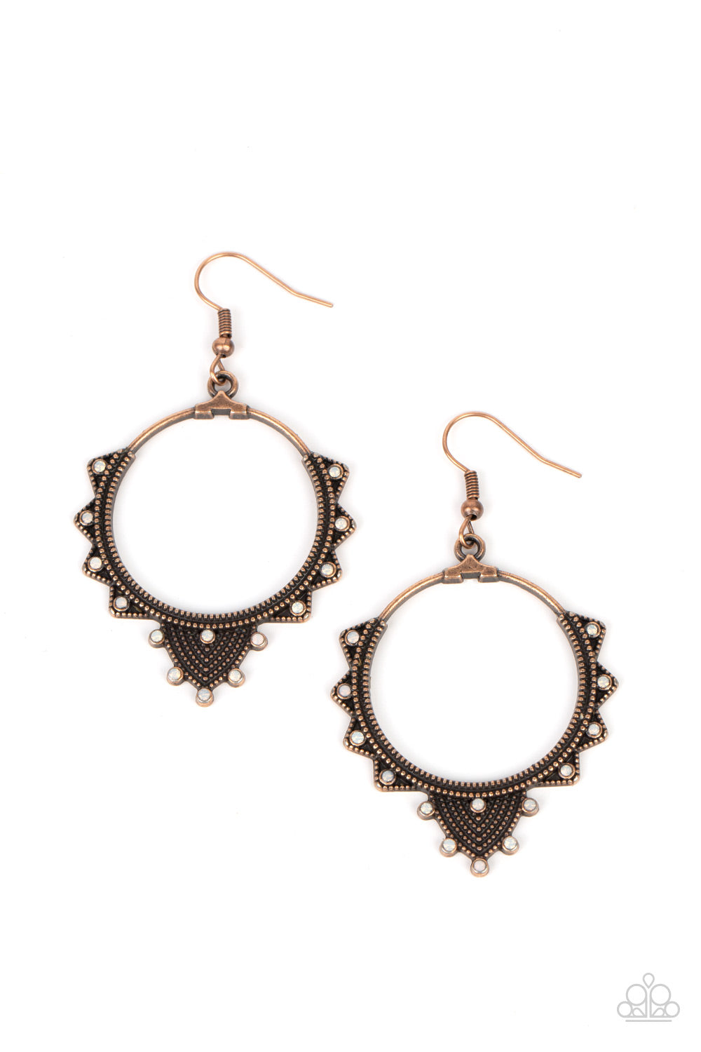 Textured Twinkle - Copper Earrings