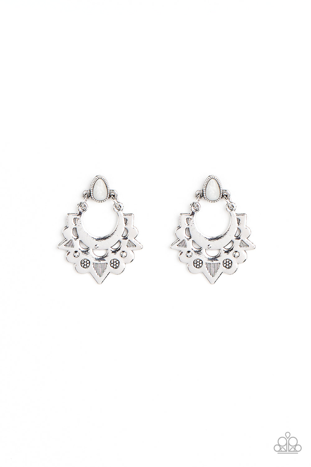 Earthy Zeal - White Earrings