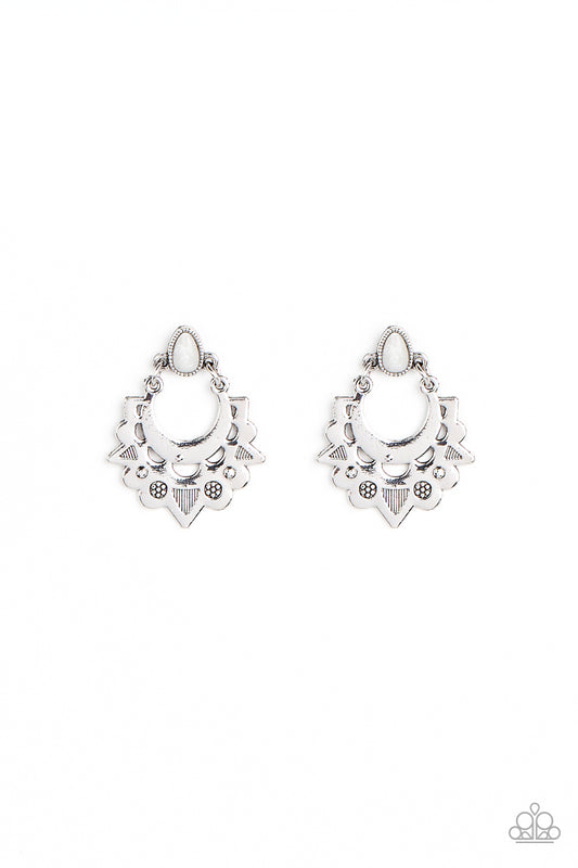 Earthy Zeal - White Earrings