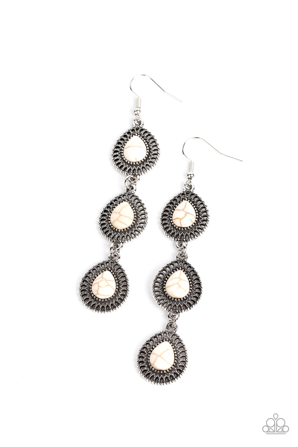Desertscape Dweller - White Earrings