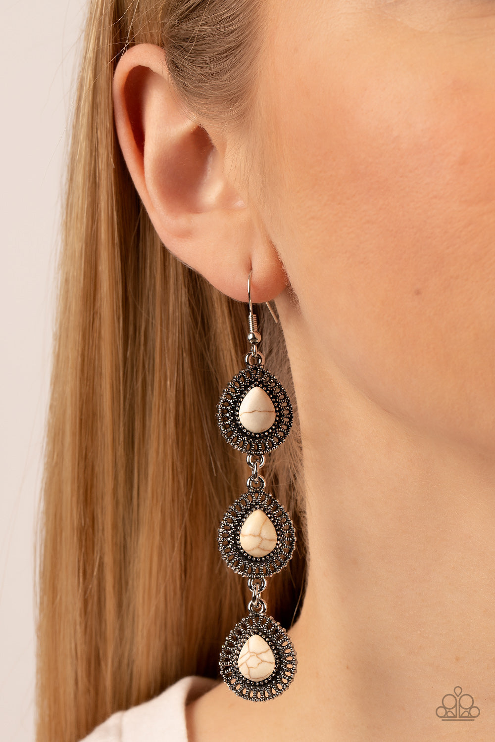 Desertscape Dweller - White Earrings