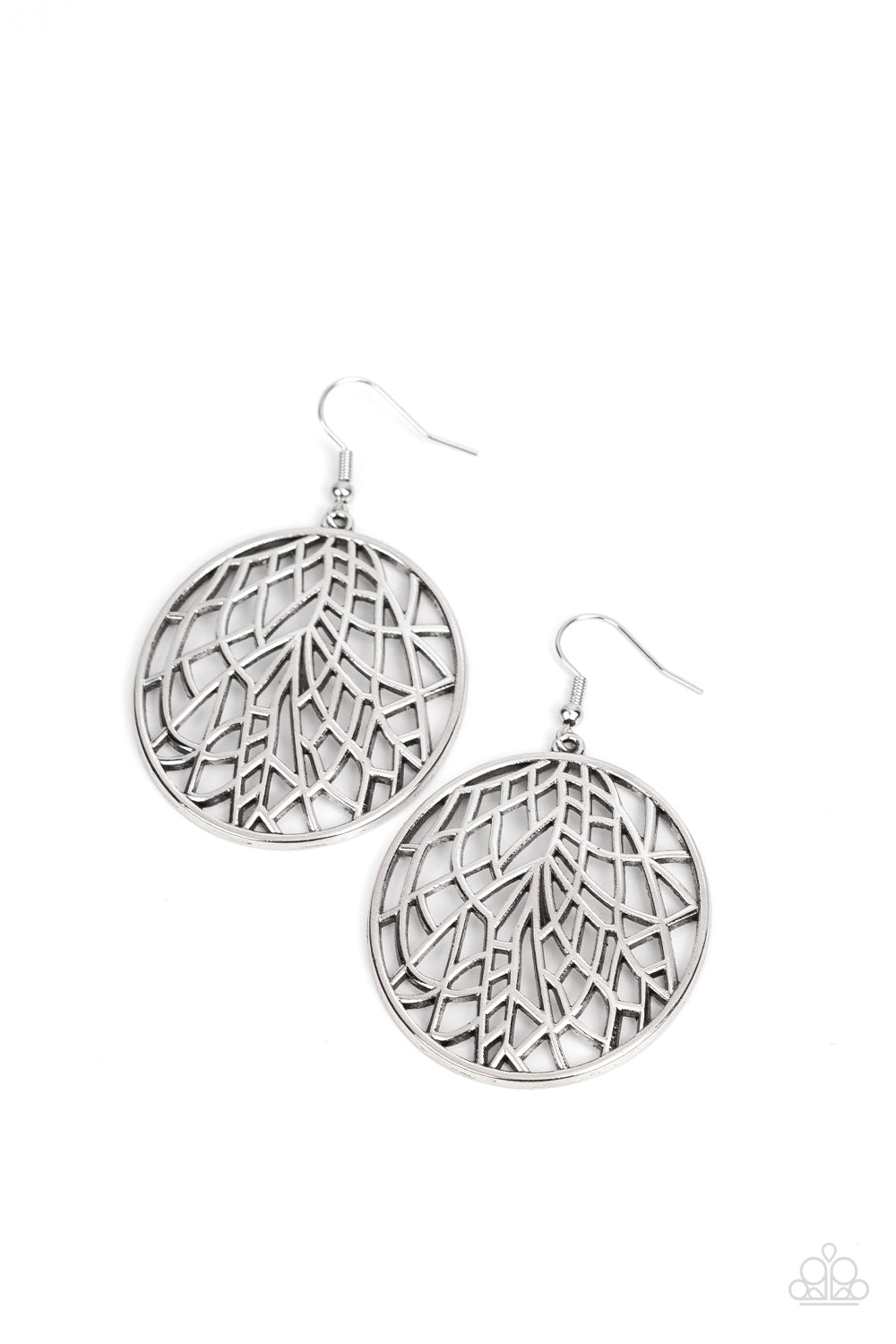 Fractured Foliage - Silver Earrings