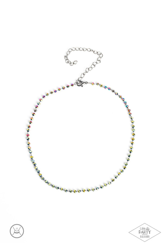 MINI MVP - MULTI OIL SPILL BEAD CHOKER NECKLACE - PAPARAZZI