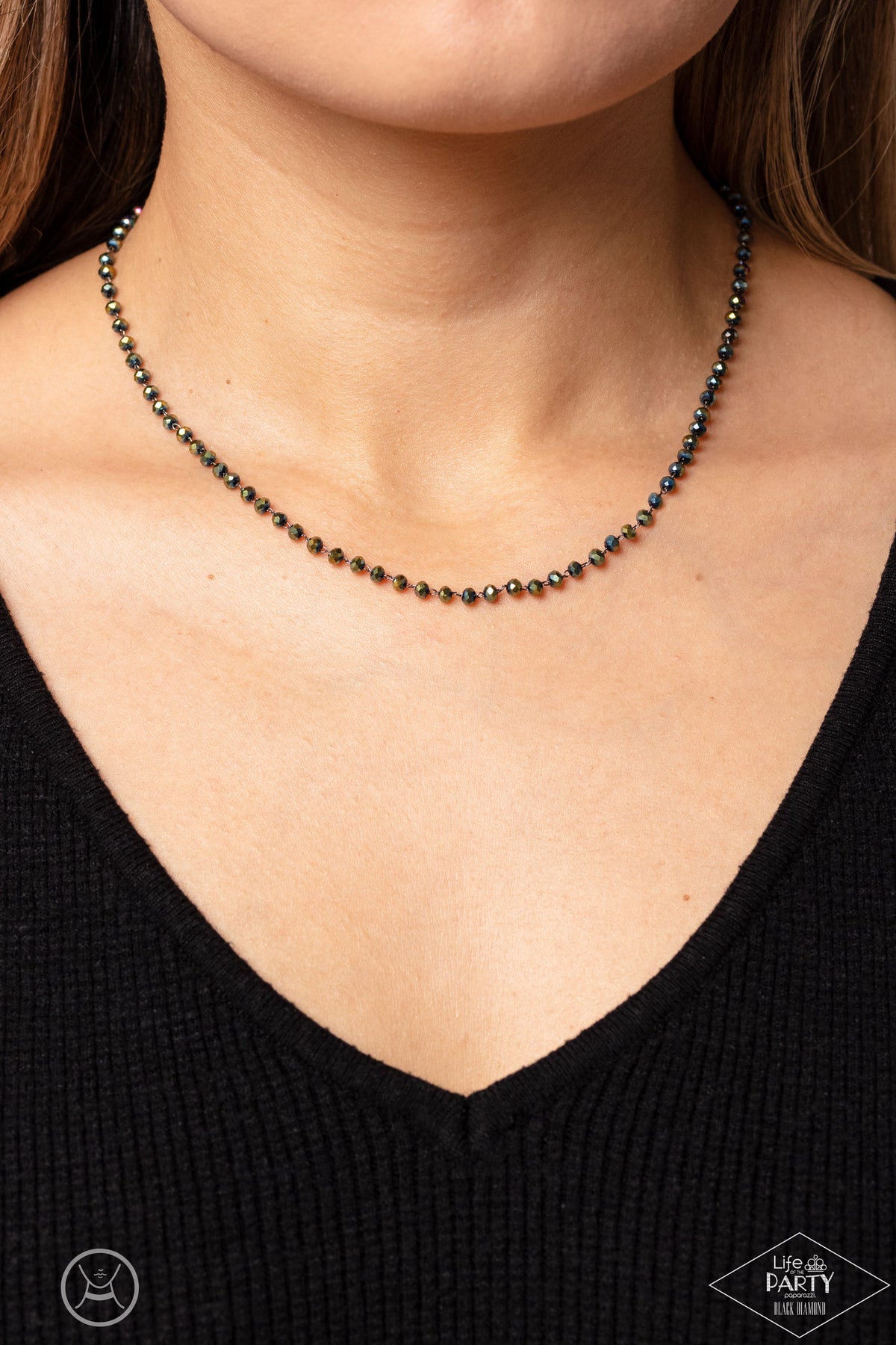 MINI MVP - MULTI OIL SPILL BEAD CHOKER NECKLACE - PAPARAZZI