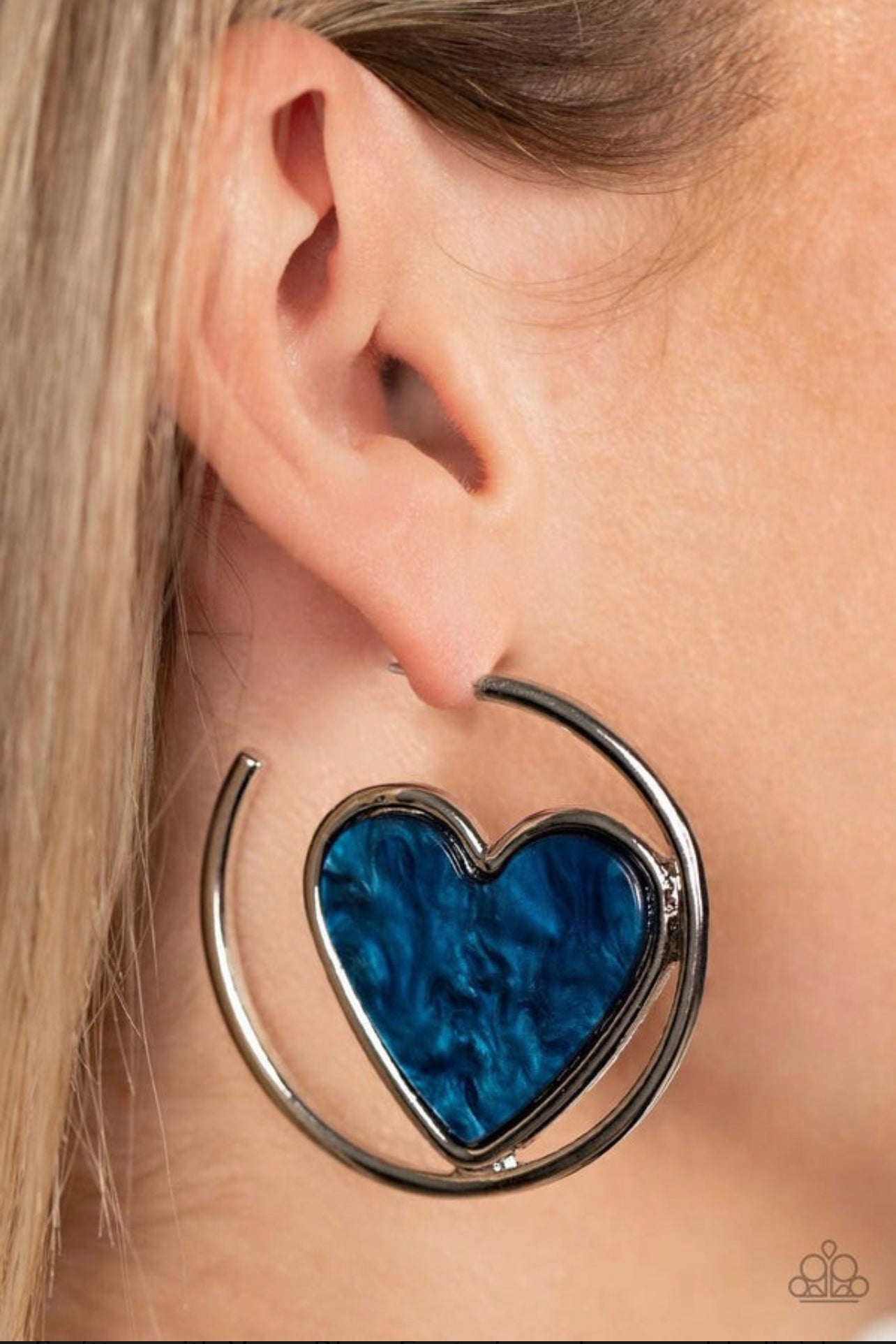 Smitten with you - Blue Hoop Earring