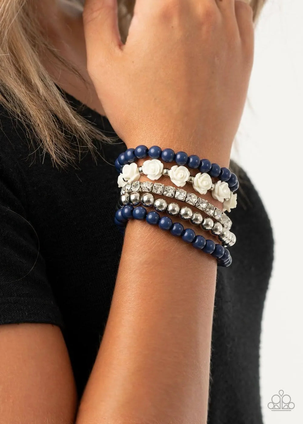 Rose Garden Grandeur - Blue Bracelet