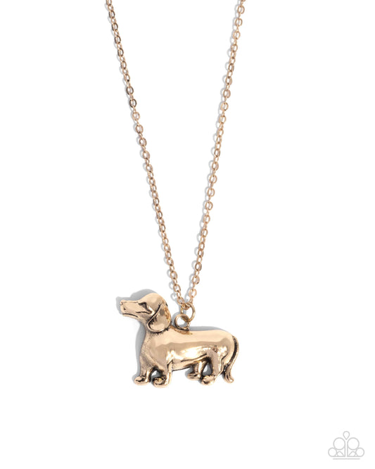 Darling Dachshund - Gold Necklace