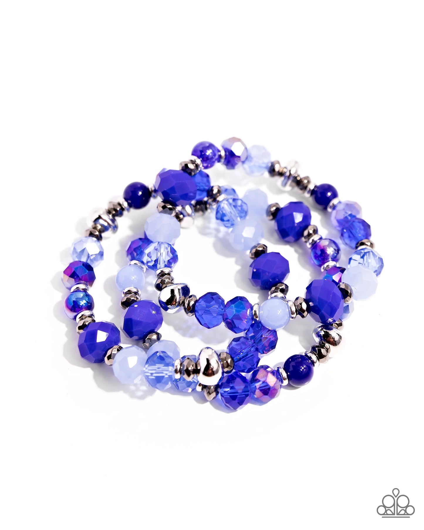 Stack of GLASS Blue Bracelet