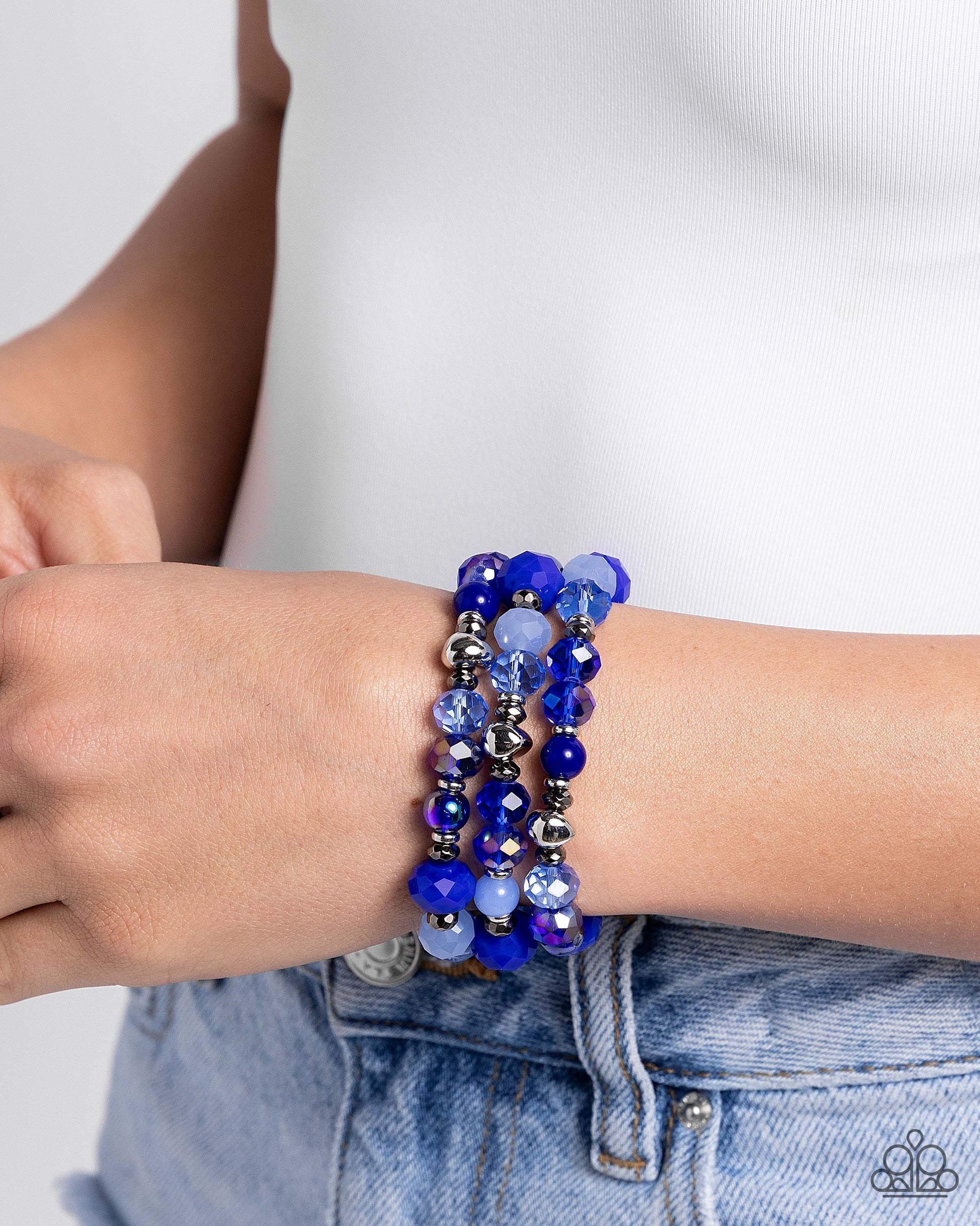 Stack of GLASS Blue Bracelet