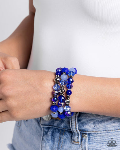 Stack of GLASS Blue Bracelet