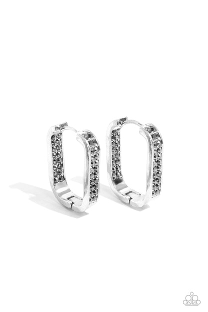 Sinuous Silhouettes - Silver Hinge Hoops