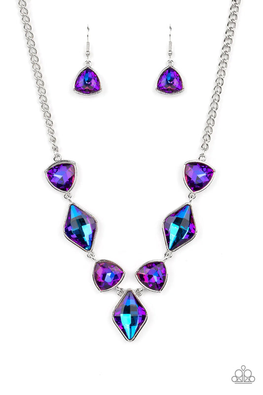 Glittering Geometrics - Purple - Necklace