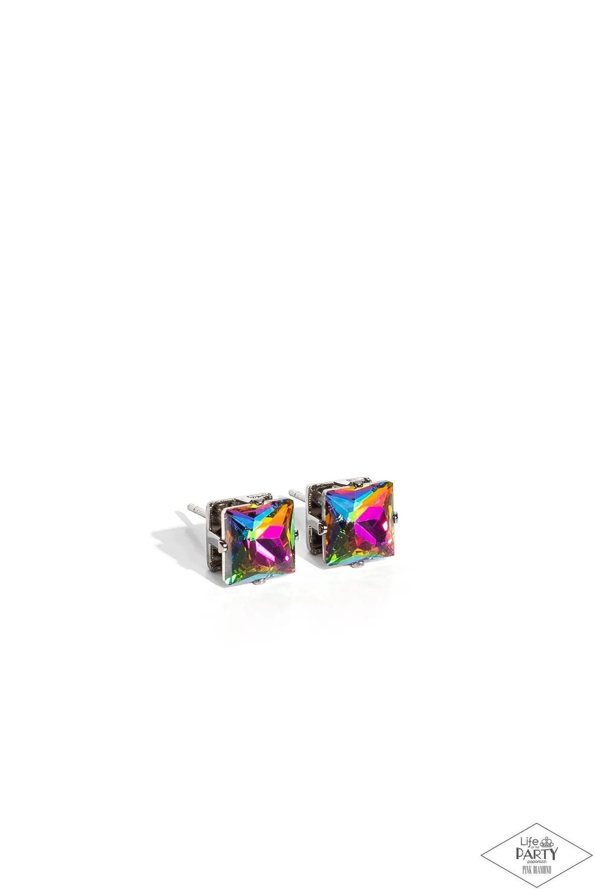 GIRLS WILL BE GIRLS - MULTI OIL SPILL POST EARRINGS