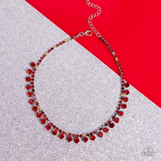 Ritzy Rhinestones - Red Necklace