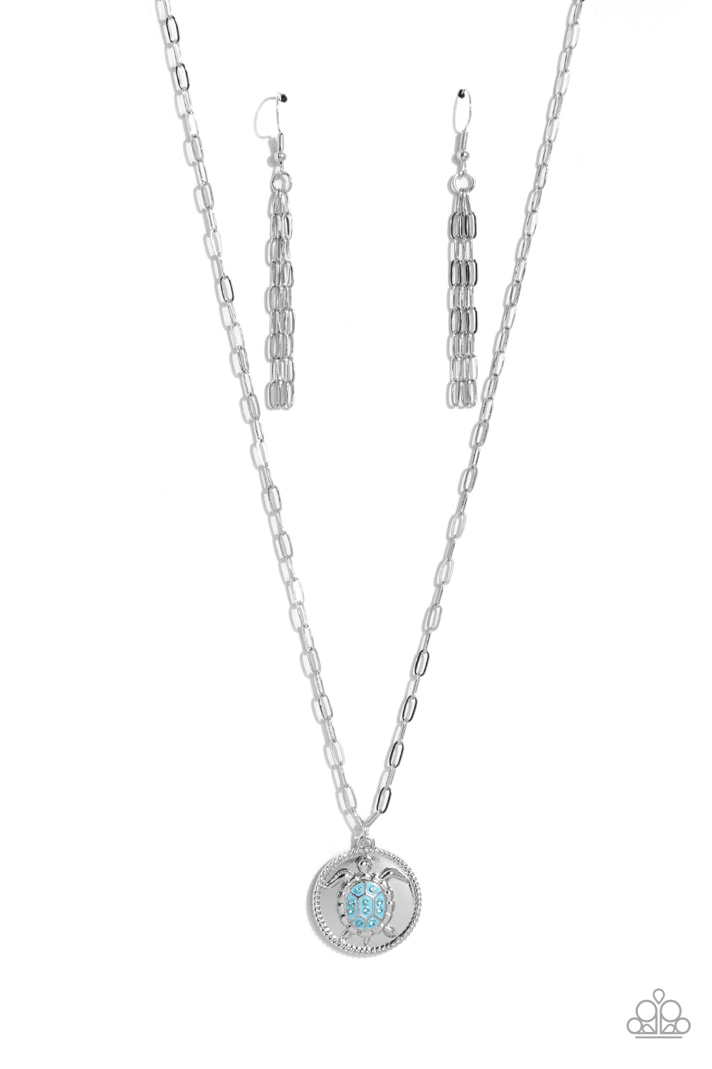 Sea Turtle Shimmer - Blue Necklace