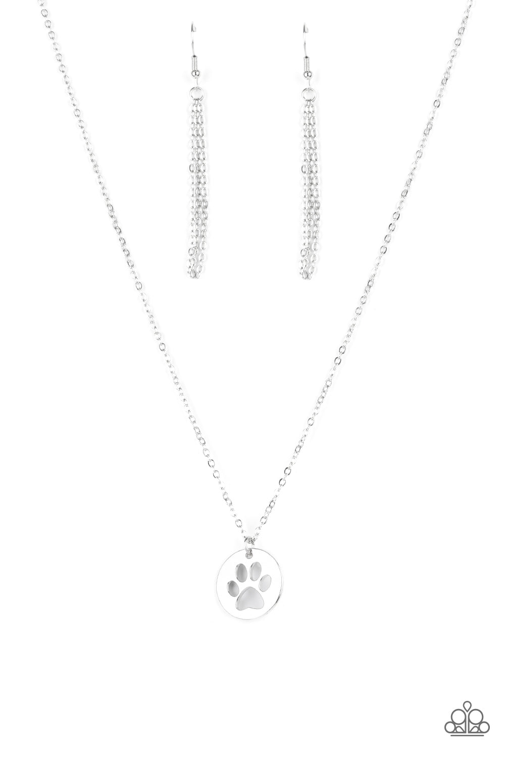 Think PAW-sitive - Silver Necklace