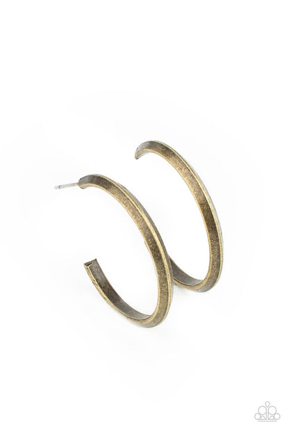 On The Brink - Brass Earrings