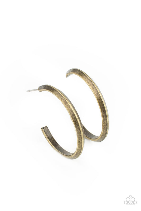 On The Brink - Brass Earrings
