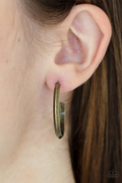 On The Brink - Brass Earrings