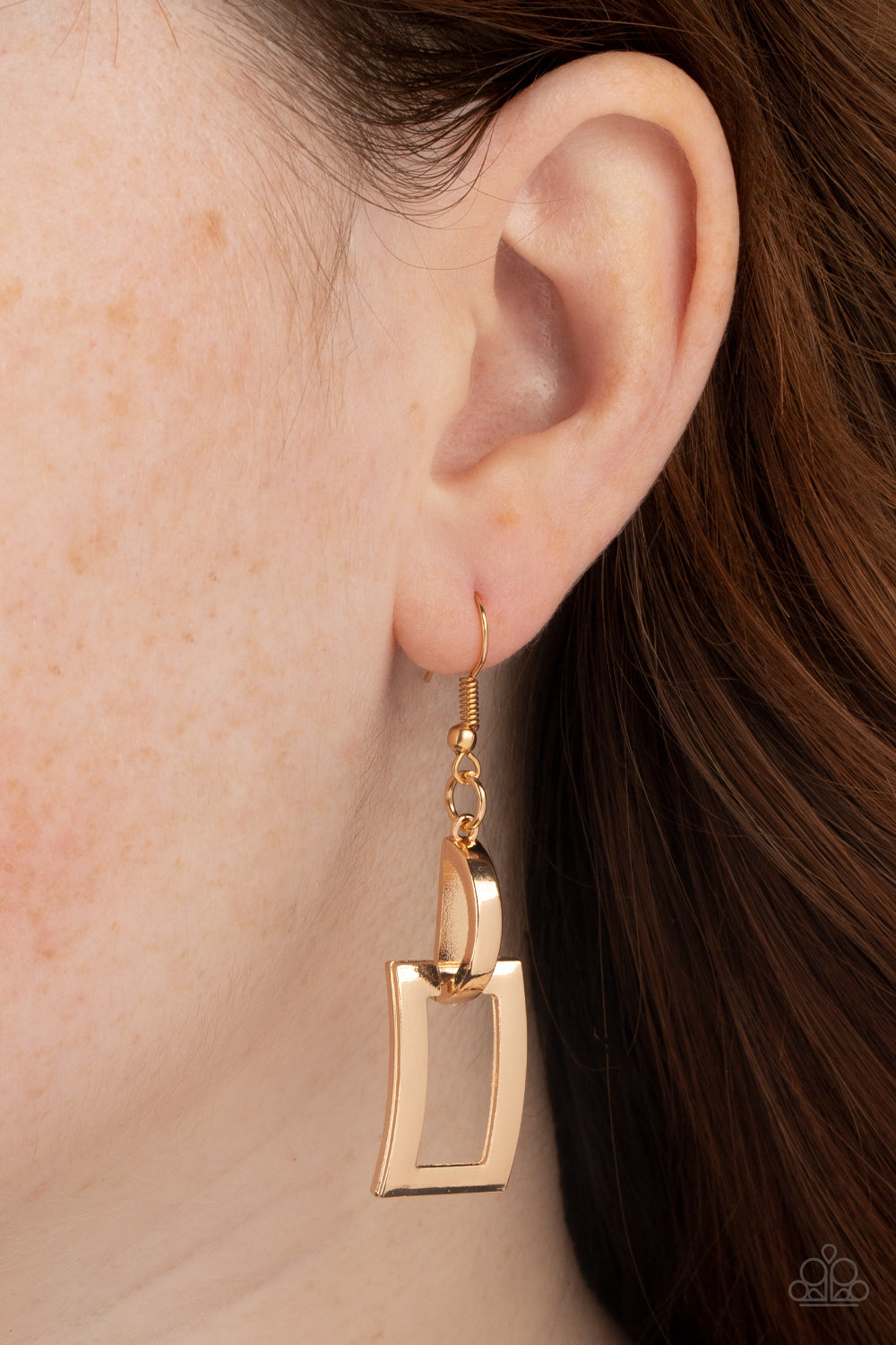 Blazing Buckles - Gold Earrings