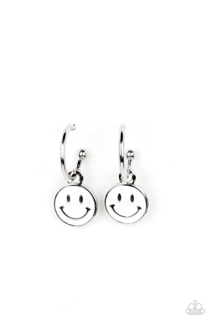 Subtle Smile - White - Earrings