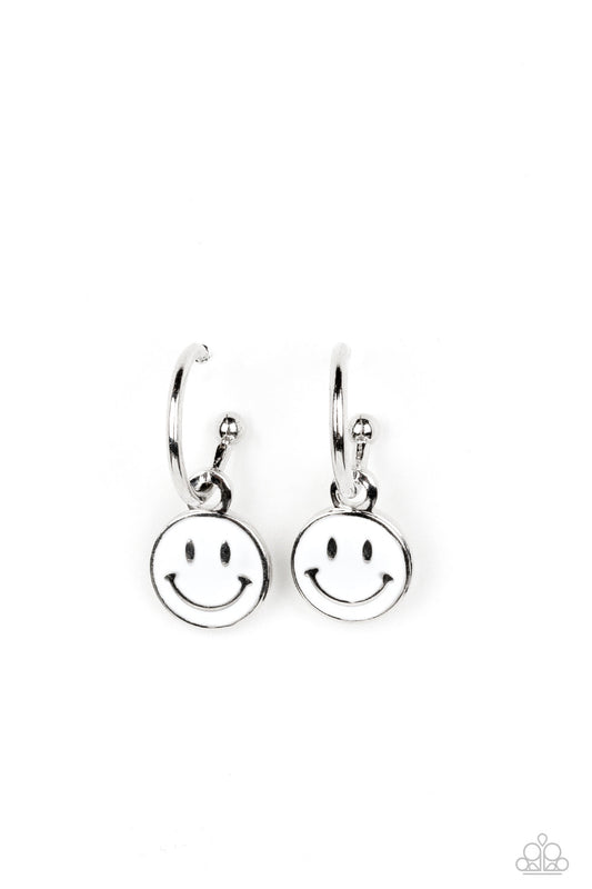 Subtle Smile - White - Earrings