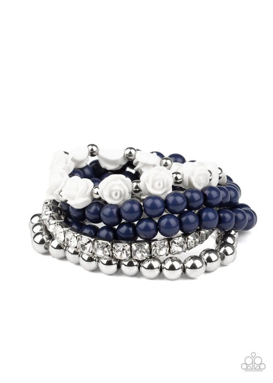 Rose Garden Grandeur - Blue Bracelet