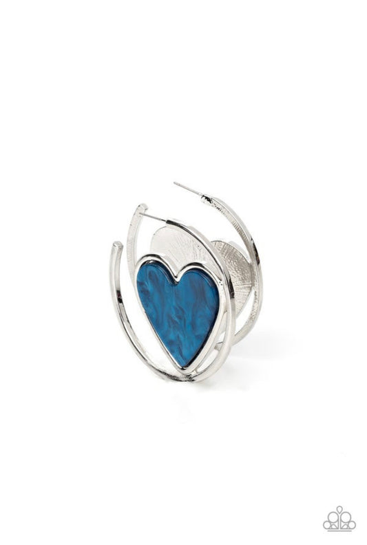 Smitten with you - Blue Hoop Earring